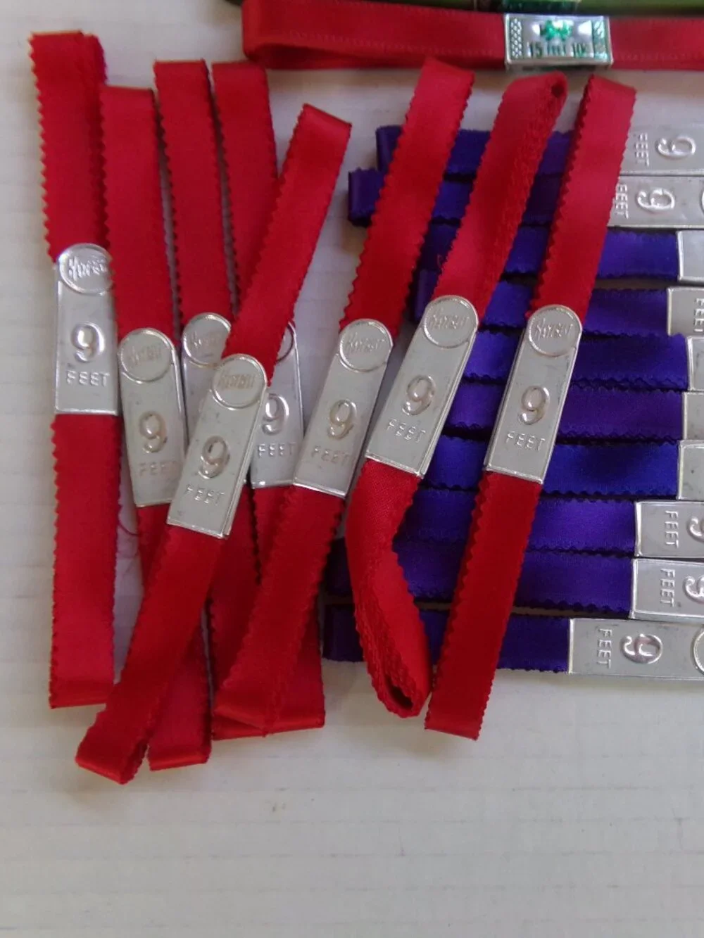 New Floral Craft Ribbon Rayon Solid Red Green Purple Ivory 1/2'' Woven Edge